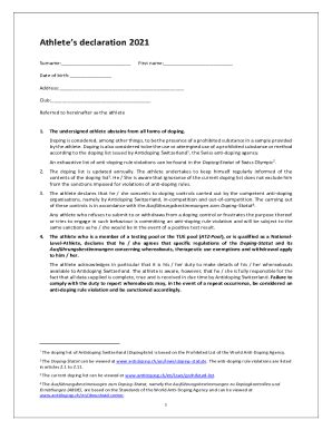 Fillable Online Doping Control Forms Declaration Of Medications Fax