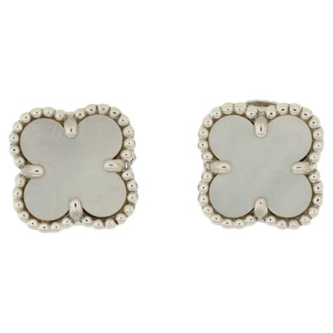 Van Cleef And Arpels Sweet Alhambra Stud Earrings K Yellow Gold And