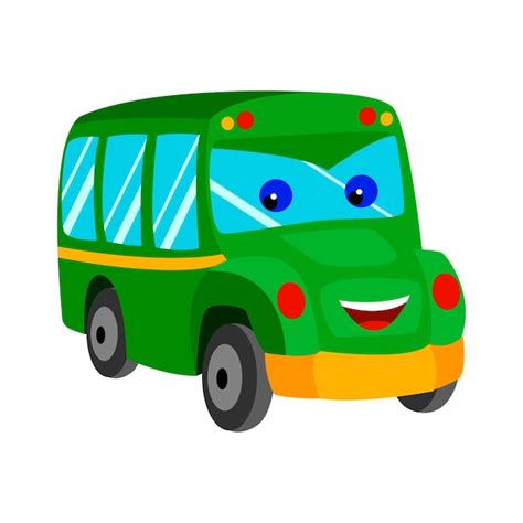 Premium Vector Cartoon Image Of A Bus A Green Bus With Eyes Vector