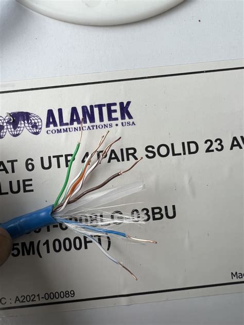 Cáp mạng Alantek Cat6 UTP 23AWG 4 pair TIA EIA 568B 301 6008LG 03BU