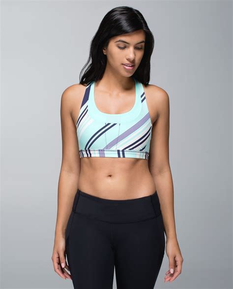 Lululemon Run Stuff Your Bra Ii Groovy Stripe Cadet Blue Aquamarine Cadet Blue Lulu