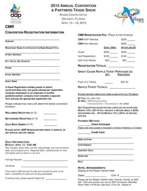 Fillable Online CONVENTION REGISTRATION INFORMATION Fax Email Print