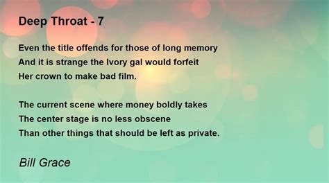 Deep Throat 7 Deep Throat 7 Poem By Bill Grace