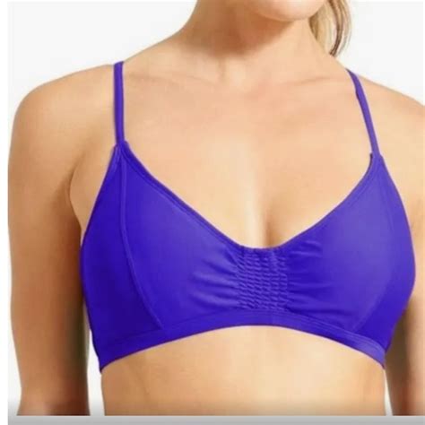 Athleta Swim Athleta Royal Blue Smocked Bikini Top Size 32 Bc