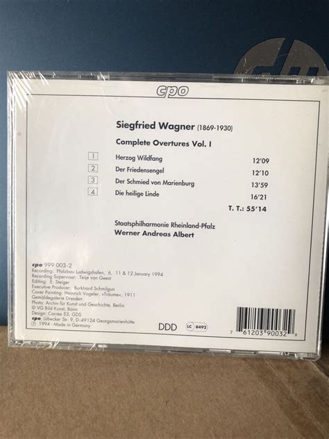 Siegfried Wagner Complete Overtures Vol Cd Mar Cpo For