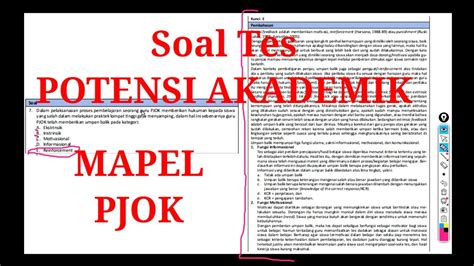 Soal Tes Potensi Akademik PPG 2022 Mapel PJOK YouTube