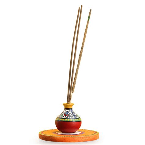 ExclusiveLane Aromas In A Matki Terracotta Warli Incense Stick Holder