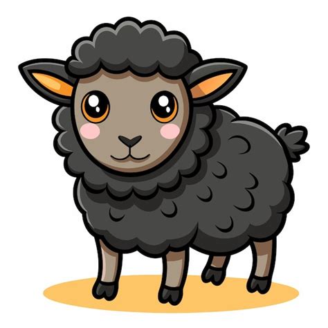 Adorable Black Sheep in Cartoon Art Cartoon Vector Illustration | Premium AI-generated vector