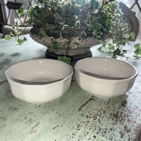 Set Of 2 Pfaltzgraff Heritage White 5 1 2 Cereal Soup Bowls Vintage 80s