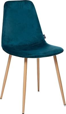 Chaise Baya Patchwork Bleu Canard Pieds en hêtre Atmosphera