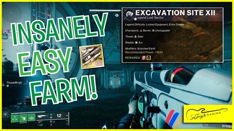 Destiny Excavation Xii Legendary Lost Sector Easy Farm Youtube