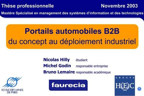 PPT Portails Automobiles B2B Du Concept Au D Ploiement Industriel