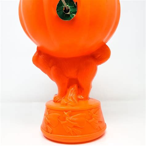 Vintage Empire Halloween Blow Mold Top Hat Jack O Lantern On A Black