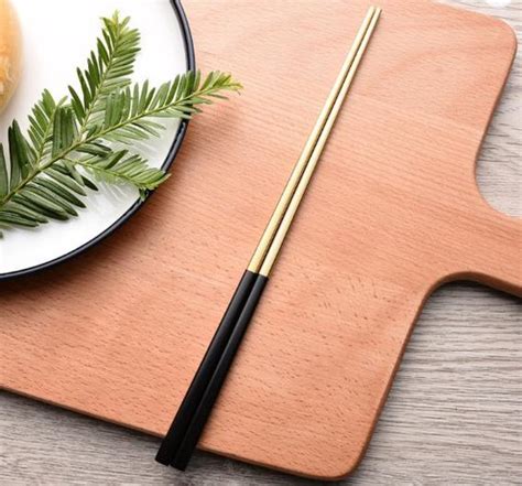 Goud Zwarte Eetstokjes Chopsticks Twee Paar Sushi Eetstokjes Bol