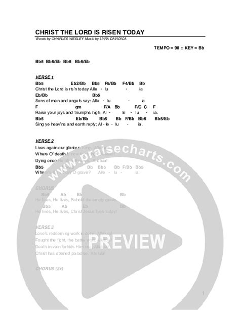 Christ The Lord Is Risen Today Chords PDF (G3 Worship) - PraiseCharts