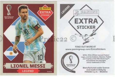 Lionel Messi Panini Qatar Fifa World Cup Extra Sticker Legend