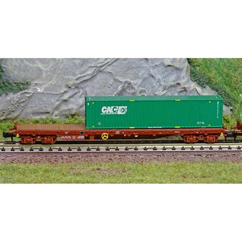 Set De Wagons Porte Conteneurs Type Rs Sncf Minitrix Cma Cg