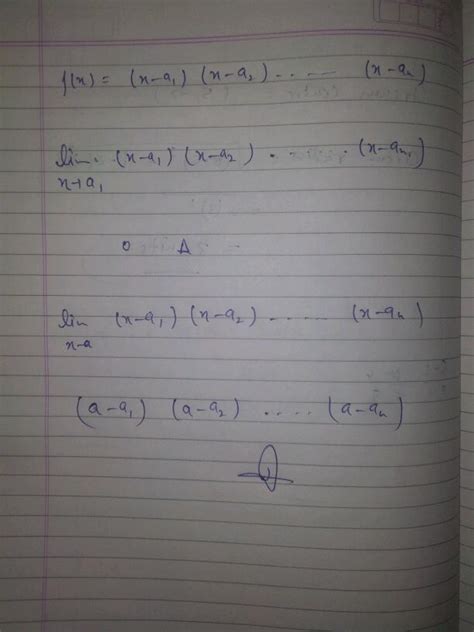 Limits And Derivatives Let A A Dots A N