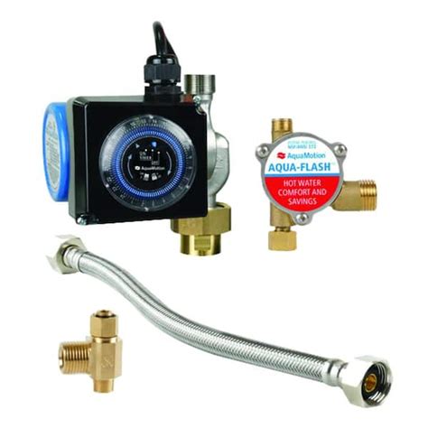 AquaMotion Stainless Steel Hot Water Recirculating Pump Kit With Built In Check Valve 70606