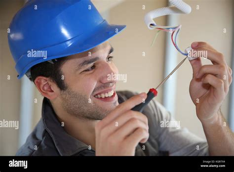 electrician working  house  res stock photography  images