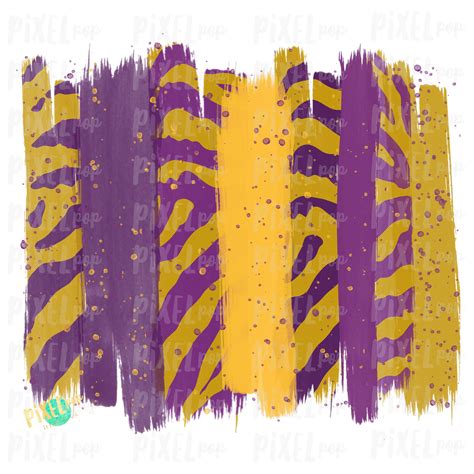 Purple And Gold Brush Strokes Png Printable Sublimation Design Wall