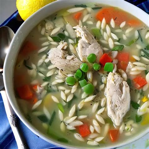 Soupe D Orzo Au Poulet Et Au Citron