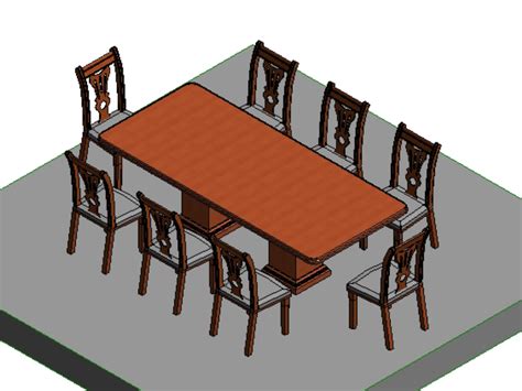 Comedor De Madera De A Sillas En Revit Kb Bibliocad