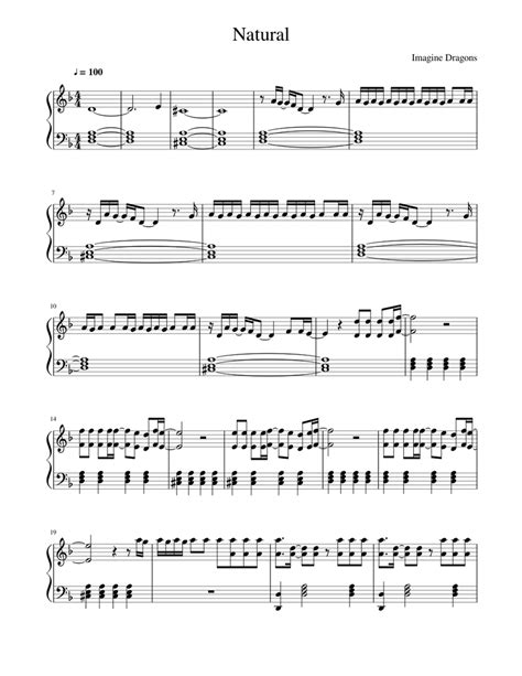 Imagine Dragons Natural Sheet Music For Piano Download Free In Pdf Or Midi