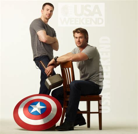 Chris Evans And Chris Hemsworth In Usa Weekend The First Avenger