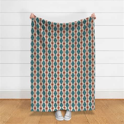 Teal And Terracotta Victorian Stripe Fabric Spoonflower