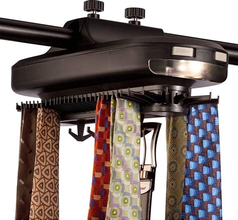 Firstrank Tie Rack Revolving Motorized Lighted Tie And Belt