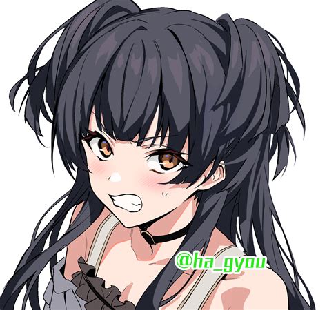 Safebooru 1girl Black Choker Blush Brown Eyes Brown Hair Choker Clenched Teeth Dress Grey