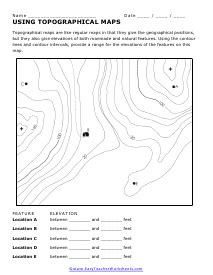 Simple Contour Map Worksheet