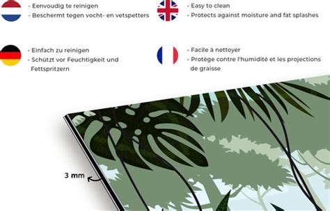 Spatscherm Keuken 80x40 Cm Kookplaat Achterwand Jungle Planten