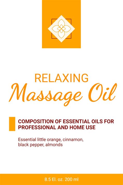 Massage Oil Label Template Mediamodifier