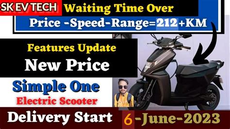 2023 Simple One Electric Scooter Price RangeFeatures Battery Lunch