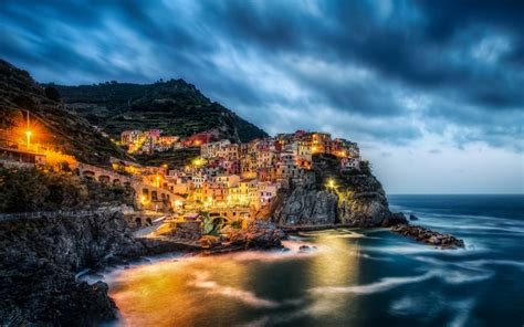 K Manarola Italy Houses Sky Sea Cinque Terre Park Liguria