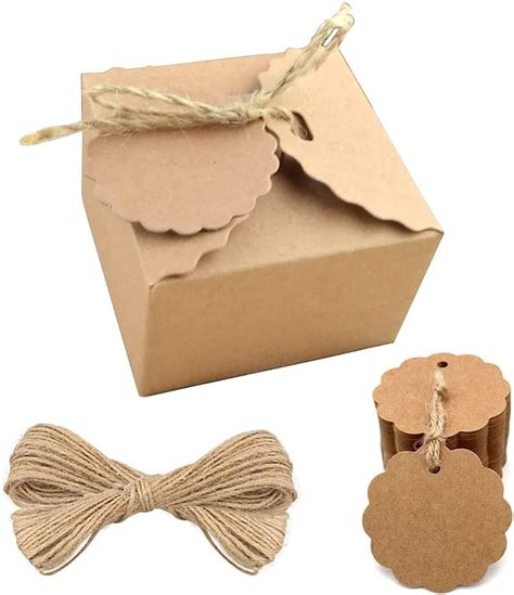 Boites Cadeaux Kraft Pi Ces Bo Te De Papier Kraft Boite Kraft