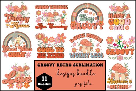 Groovy Retro Sublimation Design Bundle Graphic By Ls Creative