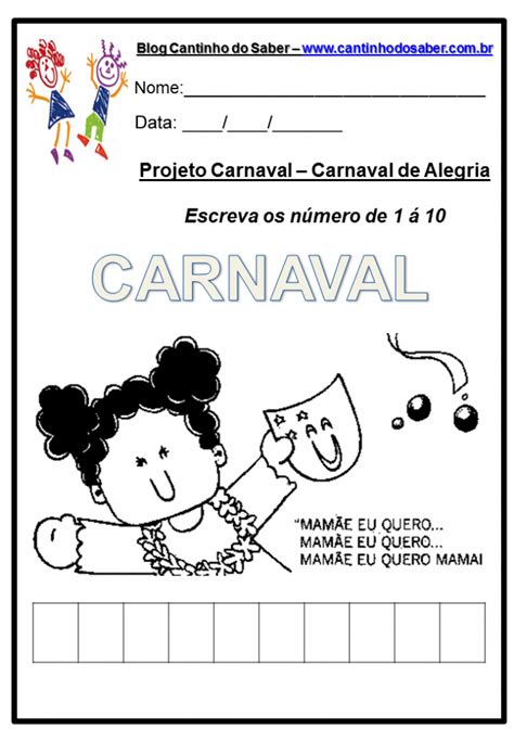 Projeto Carnaval Para Educacao Infantil