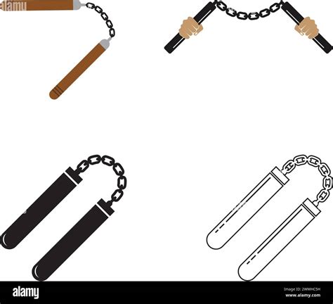 Nunchaku Icon Vector Illustration Symbol Design Stock Vector Image