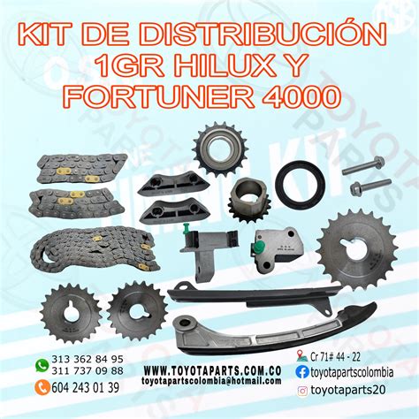 KIT DE DISTRIBUCION 1GR HILUX Y FORTUNER 4000 Repuestos Toyota