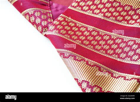 Colorful Thai Silk Fabric Folded On White Background Stock Photo Alamy