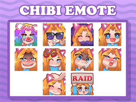 Cute Chibi Emotes You‘ve The Choice Of The Haircolor Etc Commissions