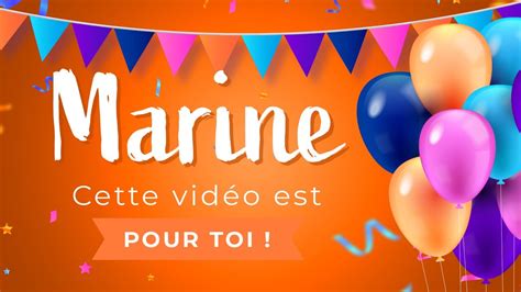 Joyeux Anniversaire Marine YouTube