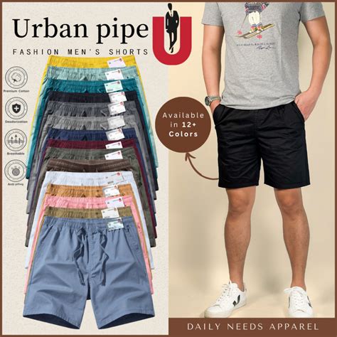 URBAN PIPE Plain Shorts For Men Knee Length 100 Cotton Drawstring