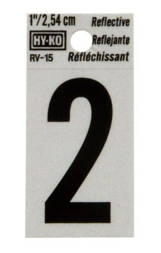 Hy Ko 1 In Reflective Black Vinyl Self Adhesive Number 2 1 Pc Total