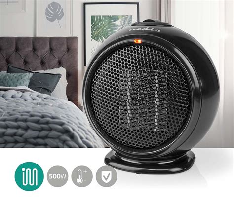 Nedis HTFA15BK Ventilator Mit Keramik Heizelement 500W 230V Schwarz