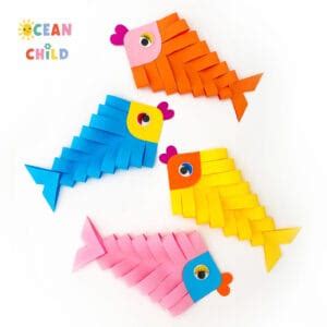 Easy and fun origami paper fish craft! - Ocean Child Crafts