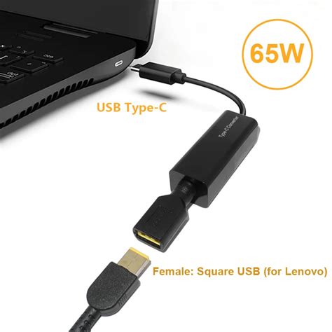 65W Dc USB typ C zasilacz konwerter Laptop gniazdo zasilania złącze